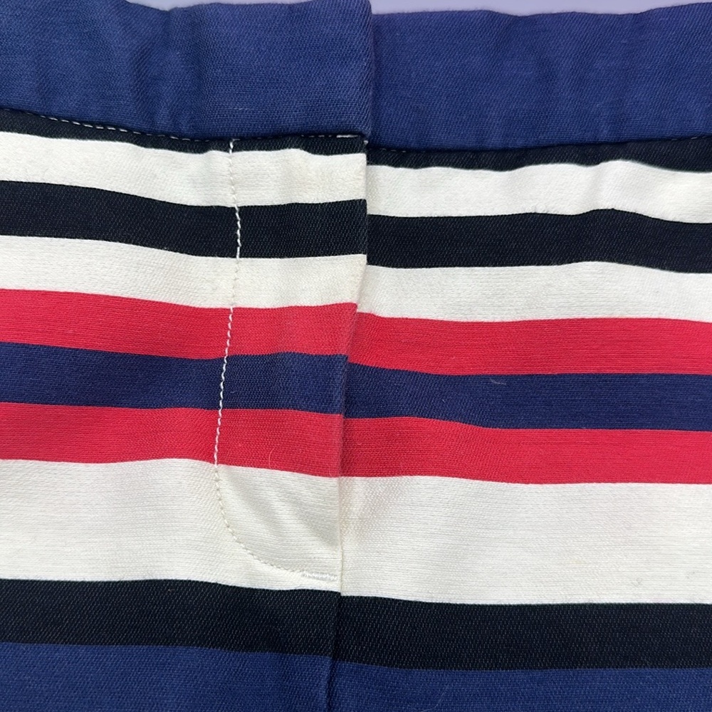 J.CREW Madewell multi stripe mini skirt size 00 cotton blend chino rainbow color - Picture 10 of 15